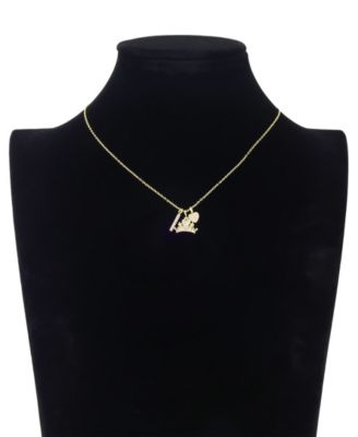 Princess Cubic Zirconia Pendant Charm Necklace