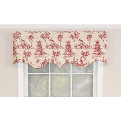 Naomi Regal 100% Cotton with Fully Lined 3" Rod Pocket Valnance for Windows 50" x 17" Red