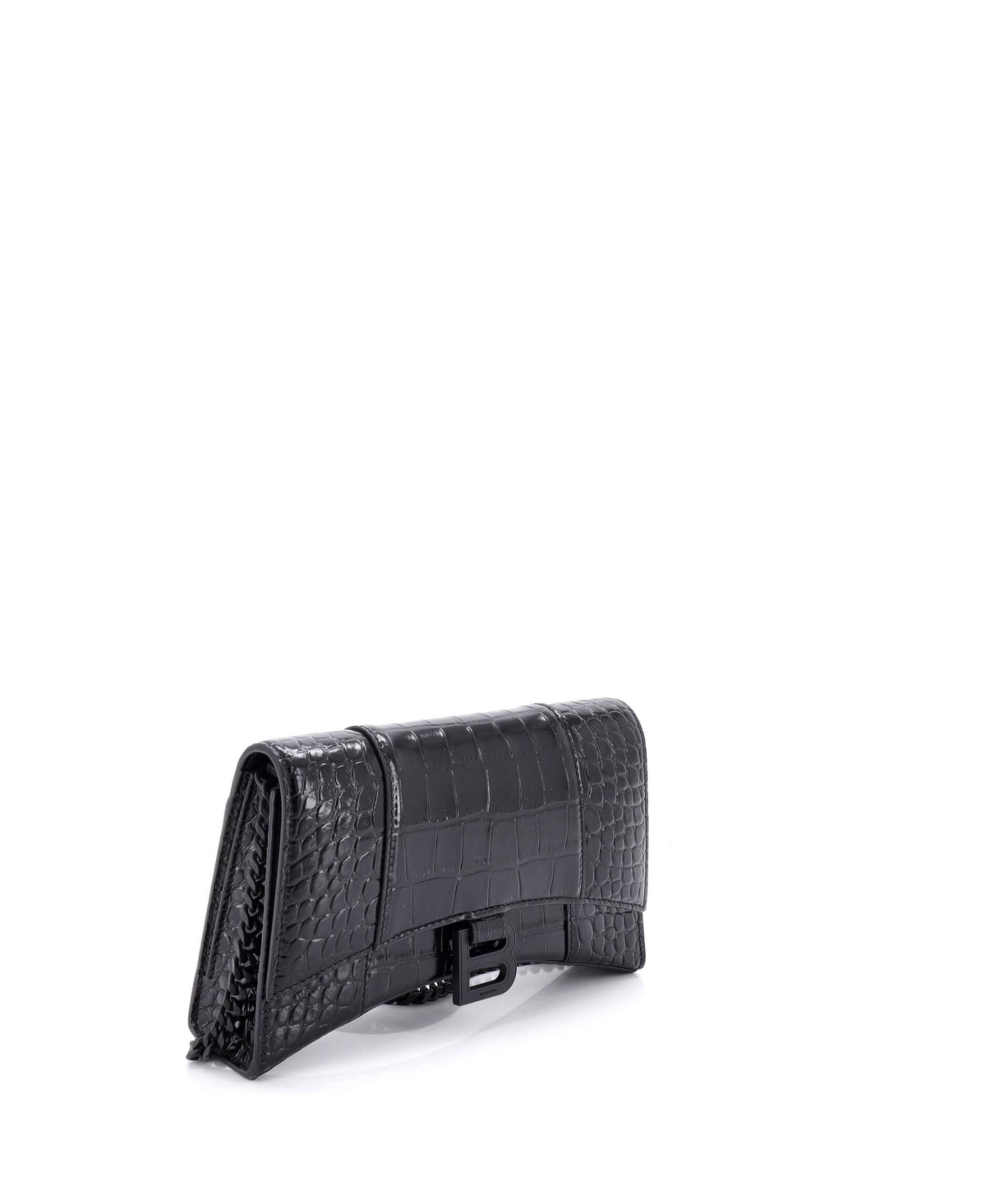 Pre-Owned Balenciaga Hourglass Chain Wallet Embossed Leather