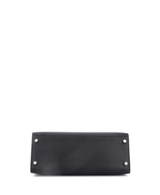  Kelly 28 Handbag Black Epsom with Palladium Hardware