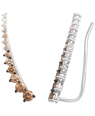 Chocolate Ombr&eacute; Diamond Ear Climbers (7/8 ct. t.w.) in 14k Rose Gold