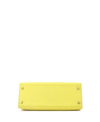 Kelly 28 Handbag Yellow Epsom with Gold Hardware