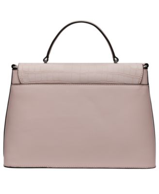 Alia Croc Magnetic Snap Satchel Bag