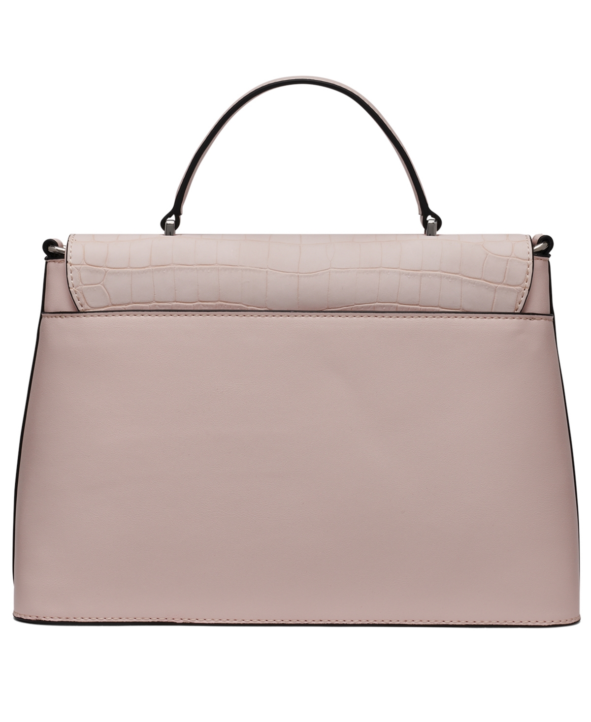 Macy's Alia Croc Magnetic Snap Satchel Bag In Pink