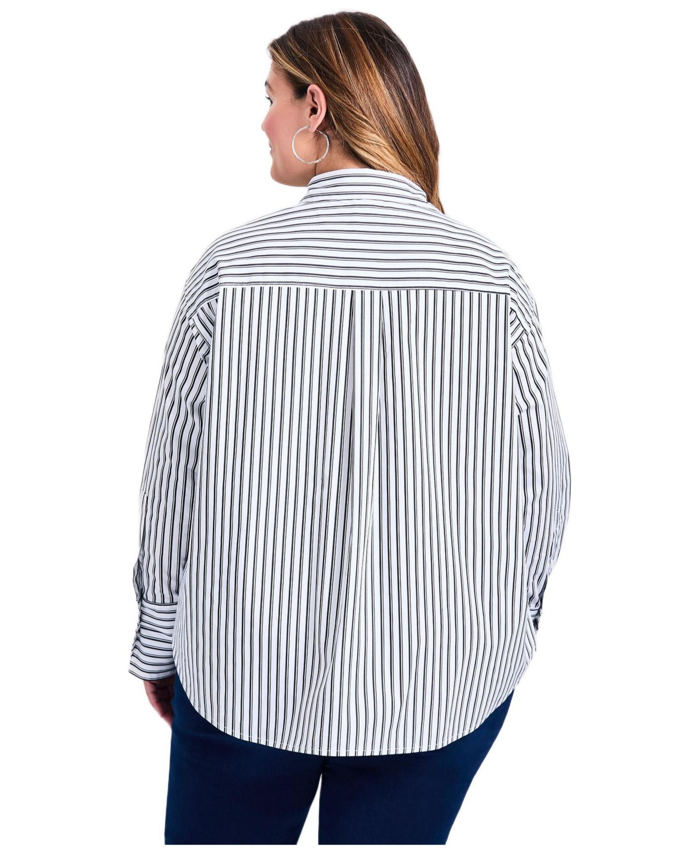 Женская рубашка Avenue Plus Size Breanna Classic Poplin, цвет: Белый — фото 2