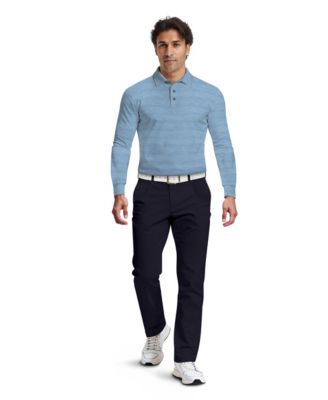 Men's Jaspe Print Long-Sleeve Golf Polo Shirt