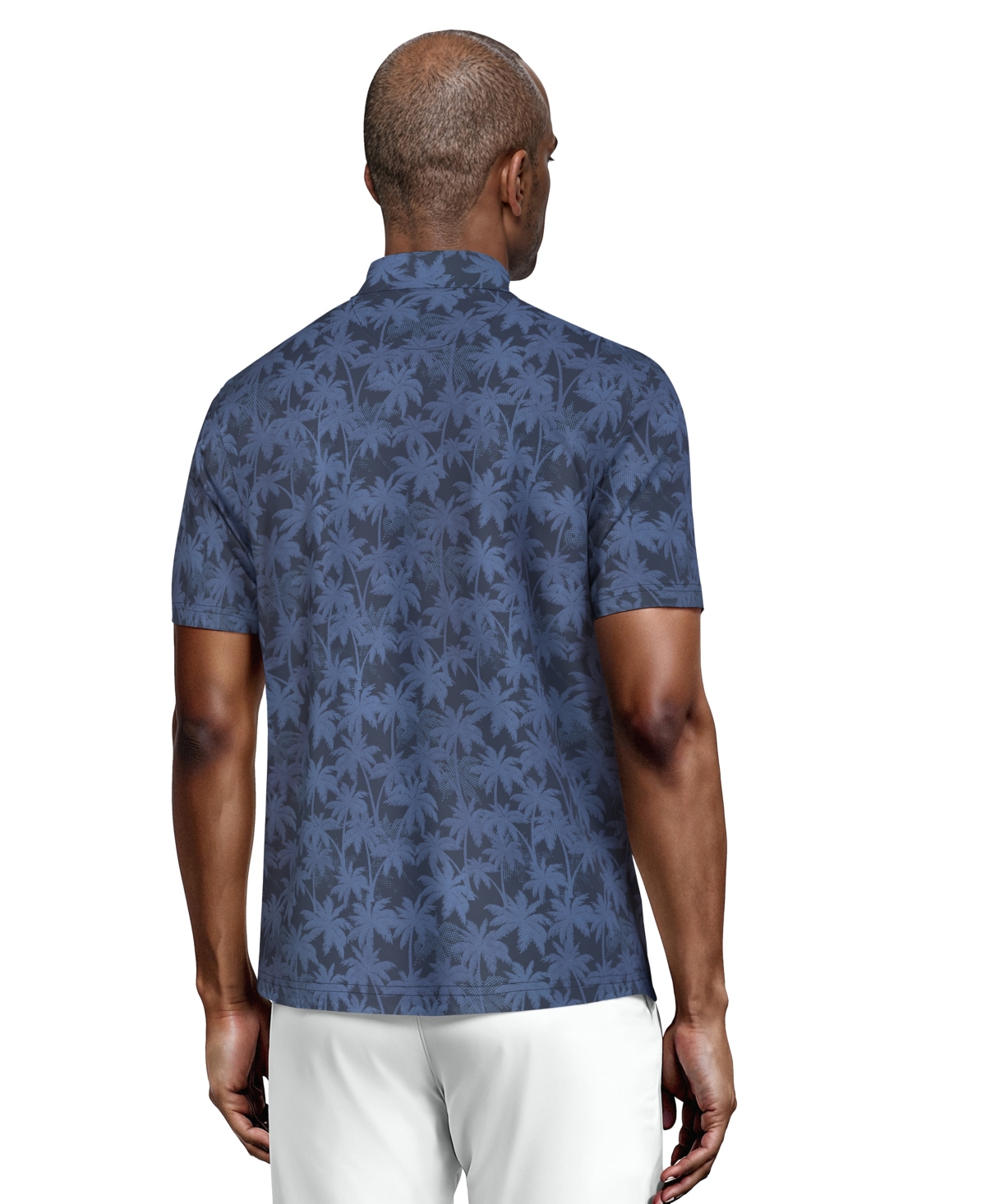Pga Tour Men's All-Over Geometric Palm Print Short-Sleeve Golf Polo Shirt