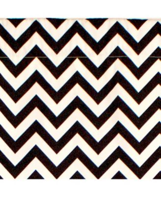 Zig Zag Cornice 100% Cotton with Fully Lined 3" Rod Pocket Valnance for Windows 50" x 17" Black