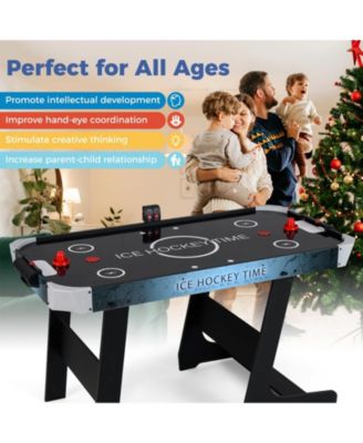 56 Inch Air Hockey Table with Powerful 12V Motor and LED Digital Scoreboard