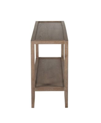 Lowell Solid White Oak Wood Console Table, Brown