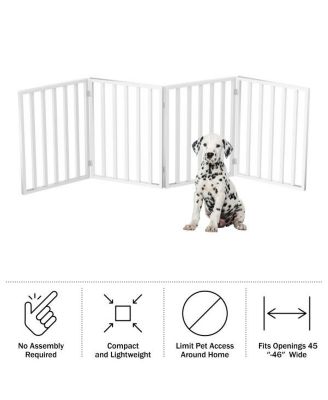 Pet Adobe 4-Panel Indoor Foldable Pet Gate, White