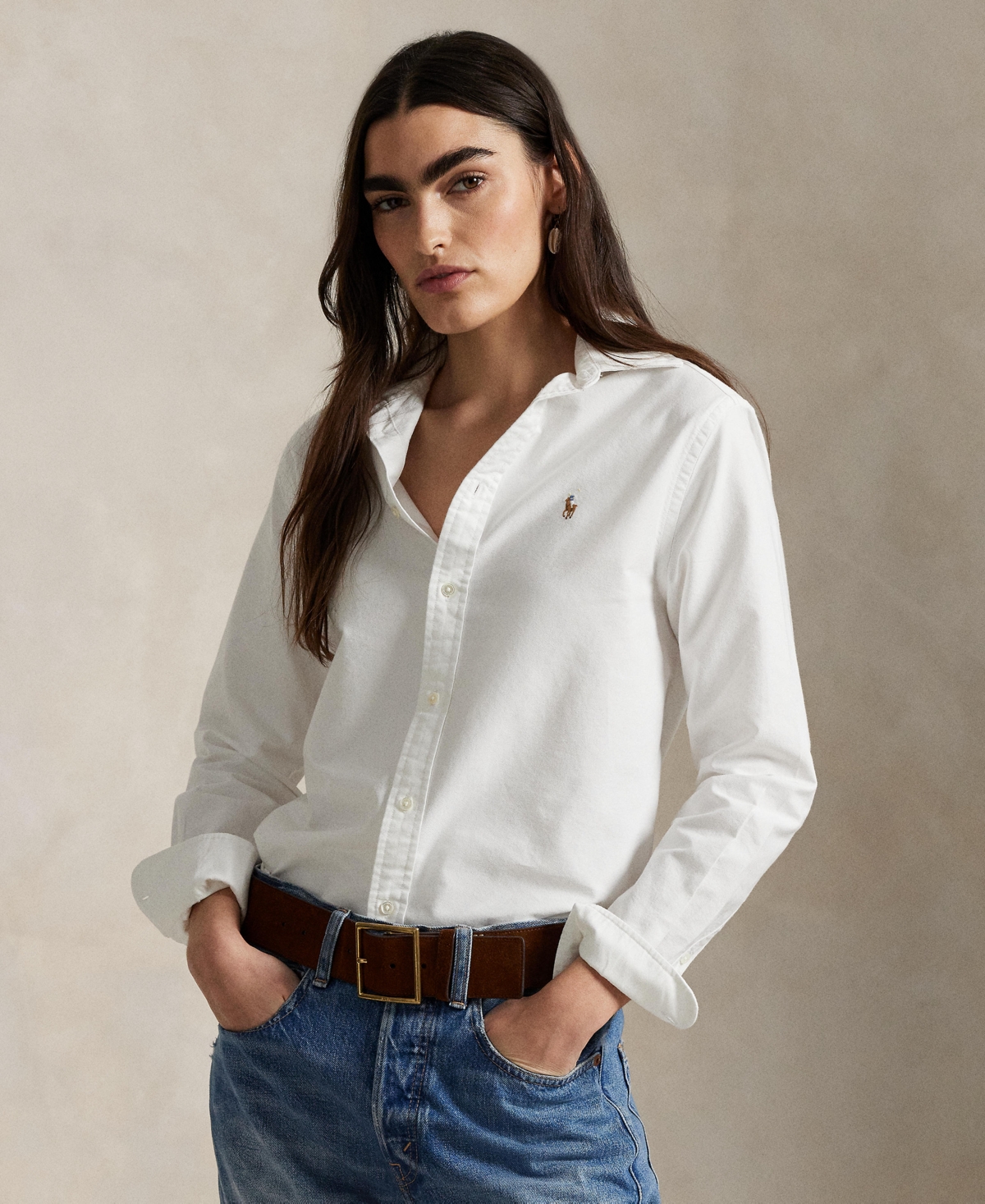 Polo Ralph Lauren Women's Classic-fit Oxford Shirt In White