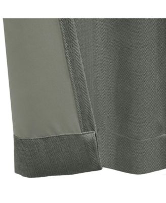 Galati Room Darkening Trendy Textured Herringbone Motif Dual Header Curtain Panel 52" x 108" Charcoal