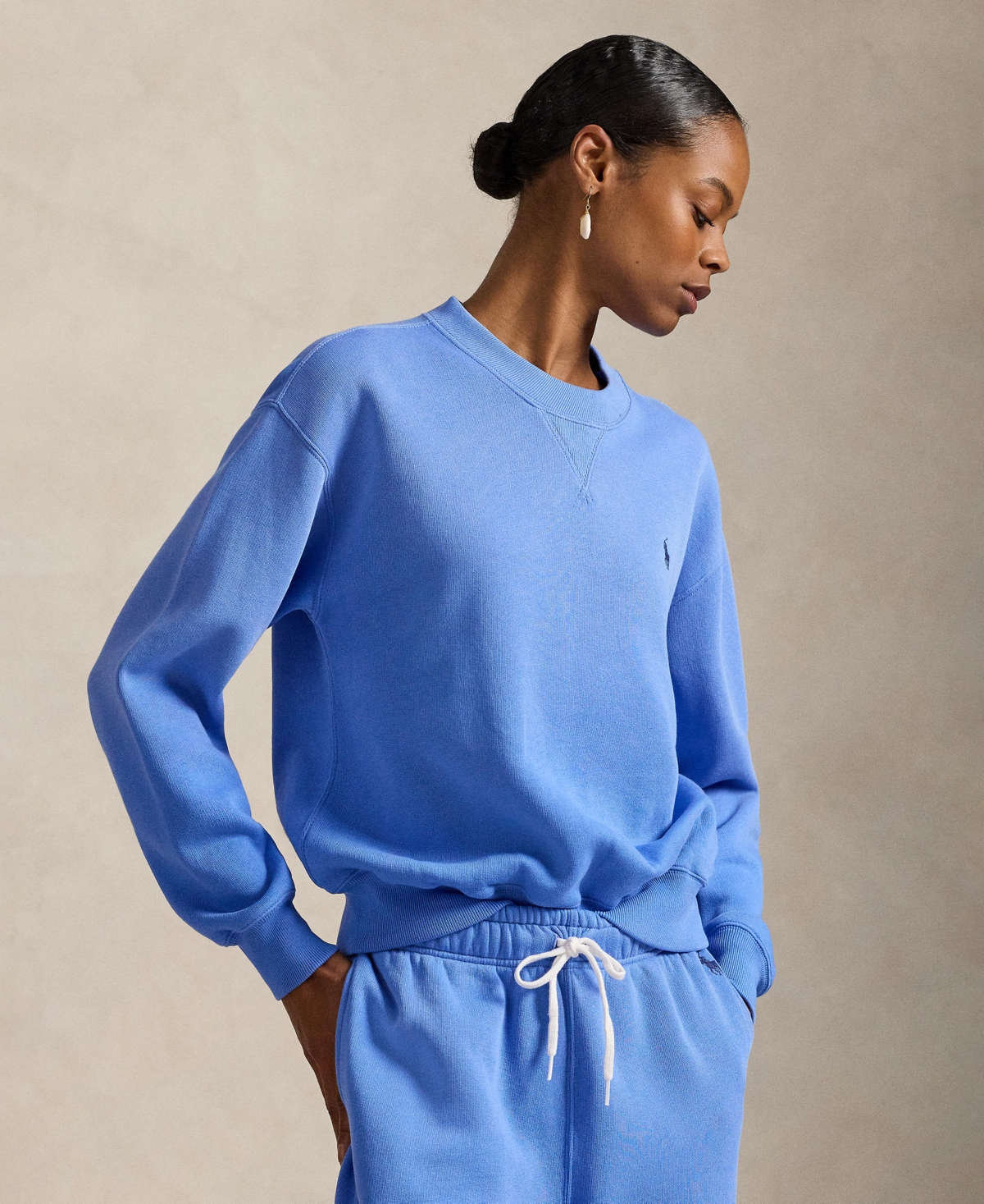 Polo Ralph Lauren Women's Fleece Crew Neck Sweatshirt In Blue