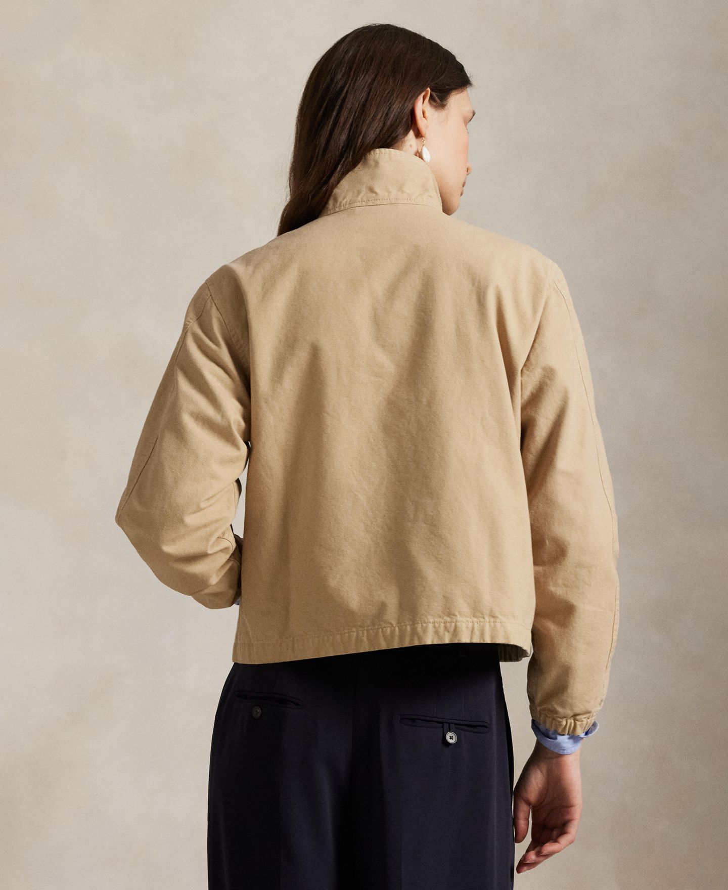 Женская куртка Polo Ralph Lauren Canvas Stand Collar, цвет: Бежевый — фото 5