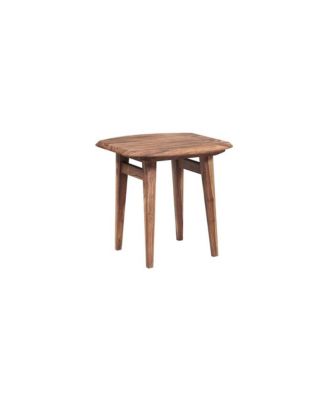 Fusion Solid Sheesham Wood End Table, Natural