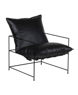 Hagen Black Iron Frame Accent Chair, Black
