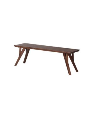 Portola Solid Acacia Wood Dining Bench, Brown