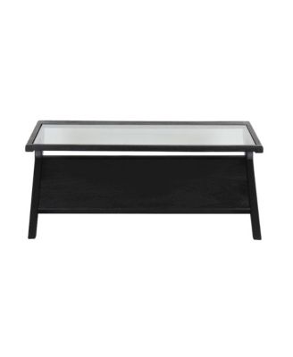 Canberra Solid Mango Wood Coffee Table, Black