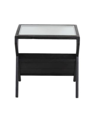 Canberra Solid Mango Wood End Table, Black