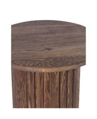 Bixby Solid Red Oak Wood End Table, Brown