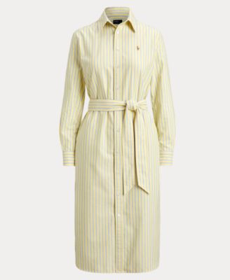 Women's Belted Cotton Oxford Shirtdress