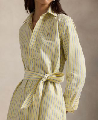Women's Belted Cotton Oxford Shirtdress