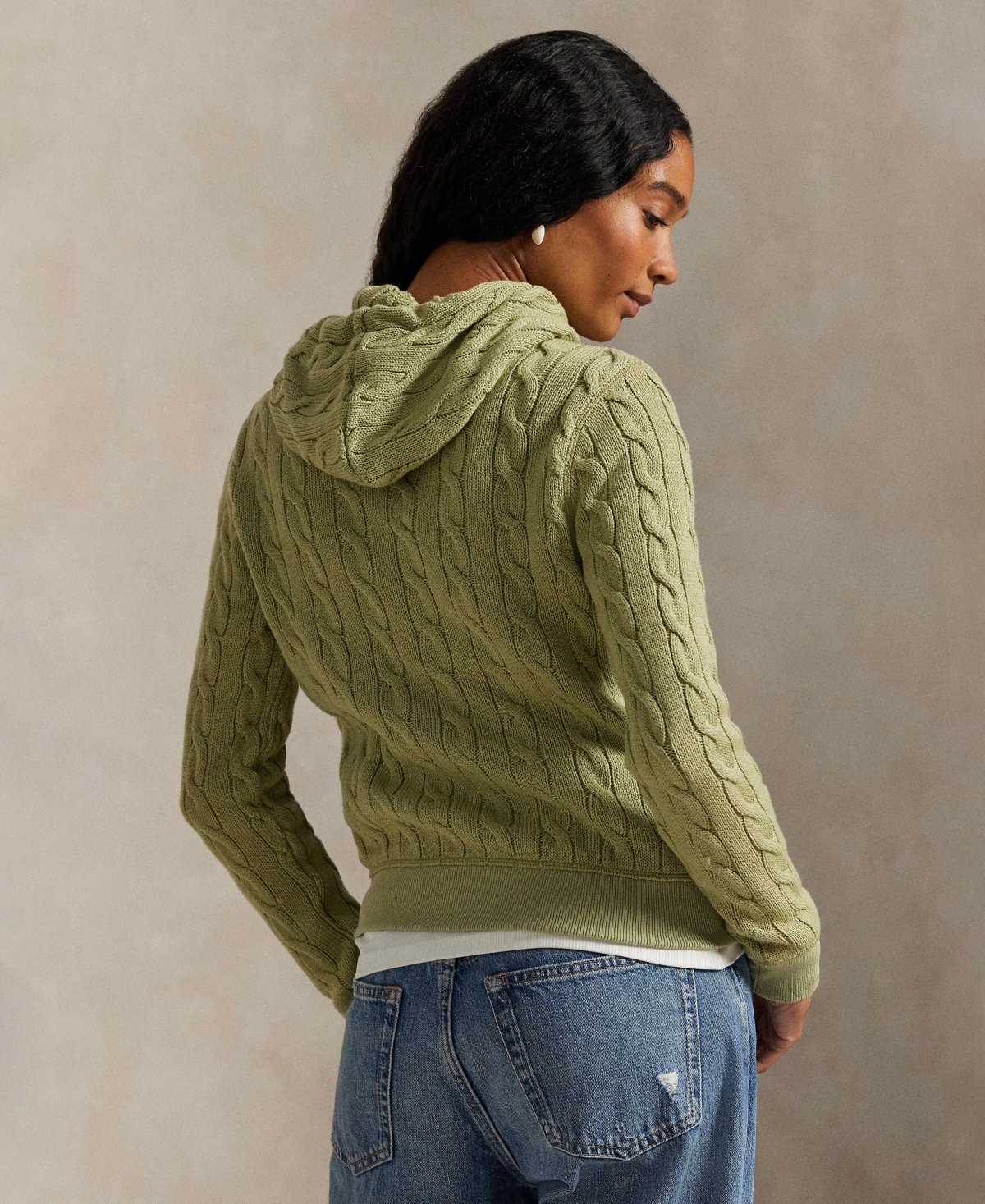 Polo Ralph Lauren Women's Cable-Knit Full-Zip Hoodie
