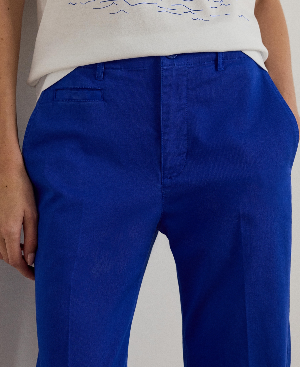 Ralph Lauren Women's Stretch Cotton Chino Flare Pants In Blue