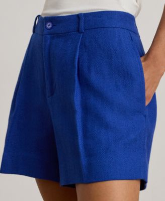 Women's Pleated Herringbone Shorts