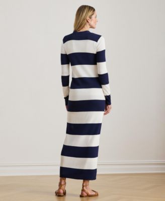 Women's Striped Ankle-Grazing Cardigan