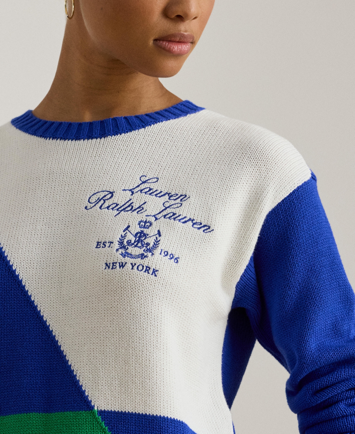 Ralph Lauren Women's Color-blocked Crewneck Sweater In Multi