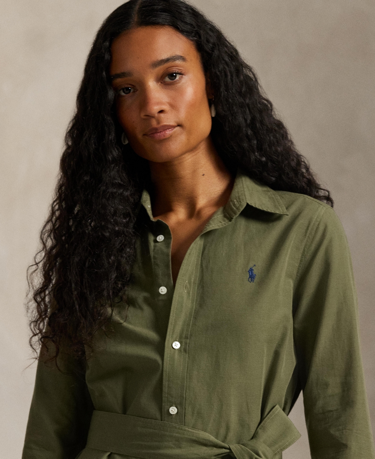 Polo Ralph Lauren Women's Long-Sleeve Belted Shirtdress