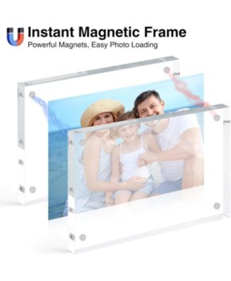 5x7 Double-Sided Acrylic Magnetic Picture Frame with Microfiber Cloth 3 Pack