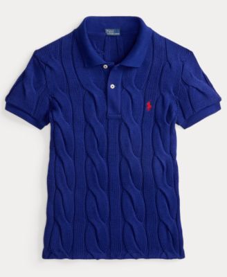 Women's Cable-Knit Polo Sweater