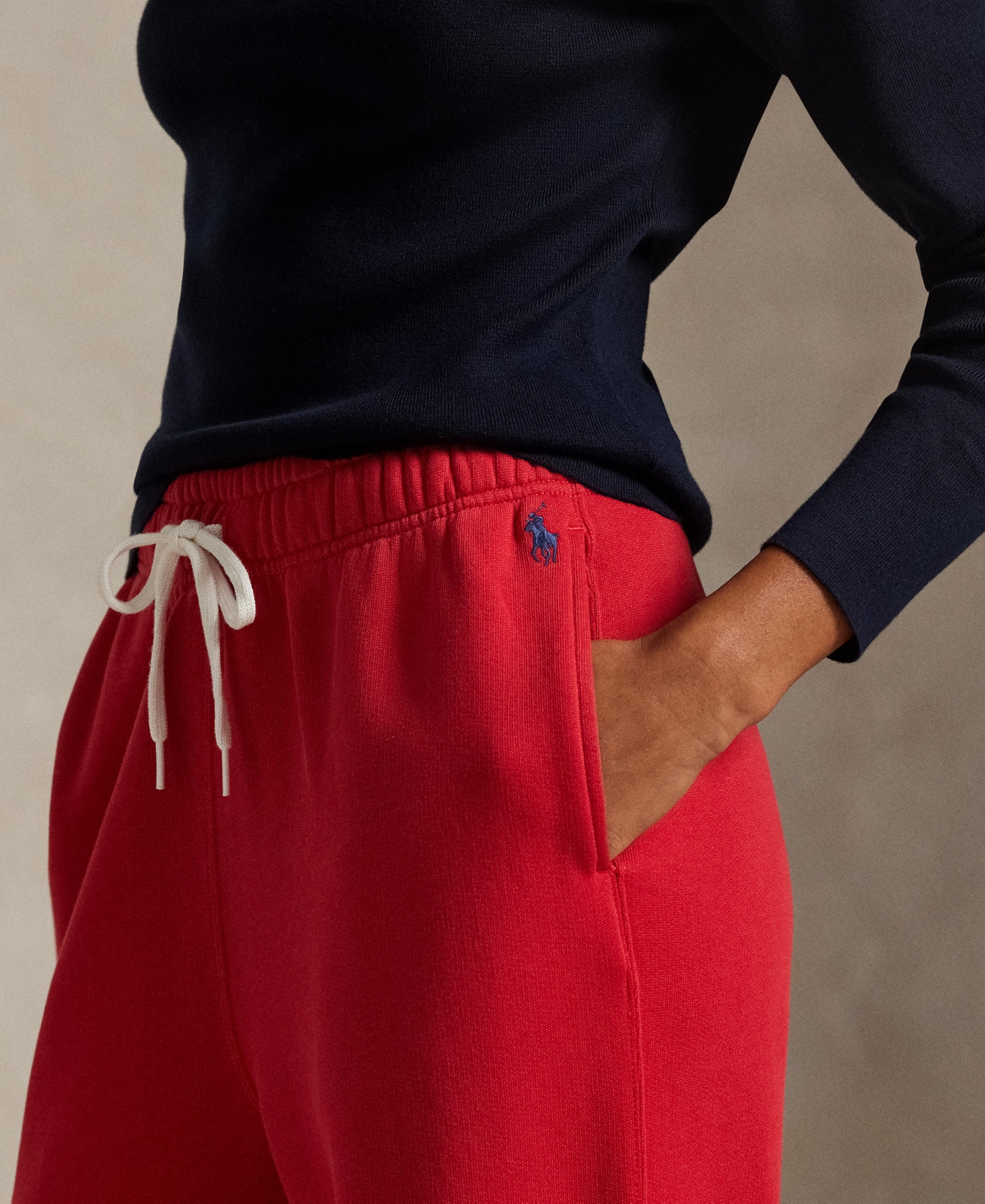 Polo Ralph Lauren Women's Drawstring Fleece Wide-leg Sweatpant In Red