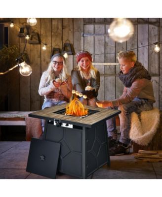 40,000 BTU 28 Inches Propane Gas Fire Pit Table With Cover