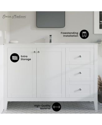 Cannes 48 Single, Two Doors, Three Drawers, Bathroom Vanity