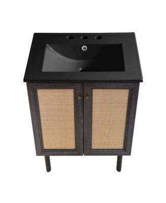 24" MDF 3-Hole Centerset Sink Top Freestanding Bathroom Vanity