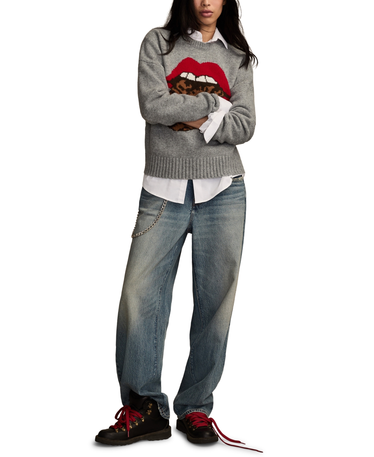 Lucky Brand Women's Rolling Stones Crewneck Sweater