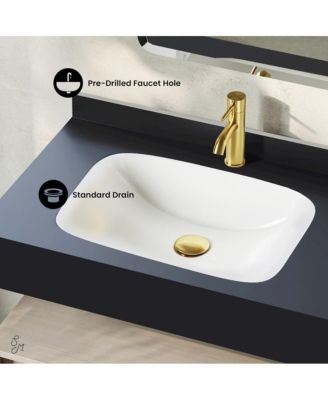 Avancer 36" Wall-Mounted Bathroom Vanity in White Oak with Black Marble Sink Top