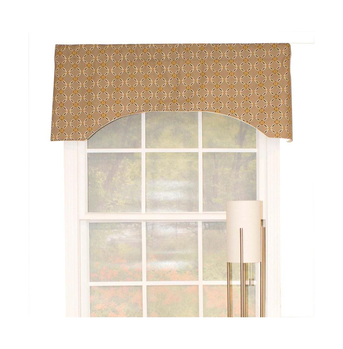 Andromeda Geometric Arch 3" Rod Pocket Valance 50" x 17" Stone by Rlf Home