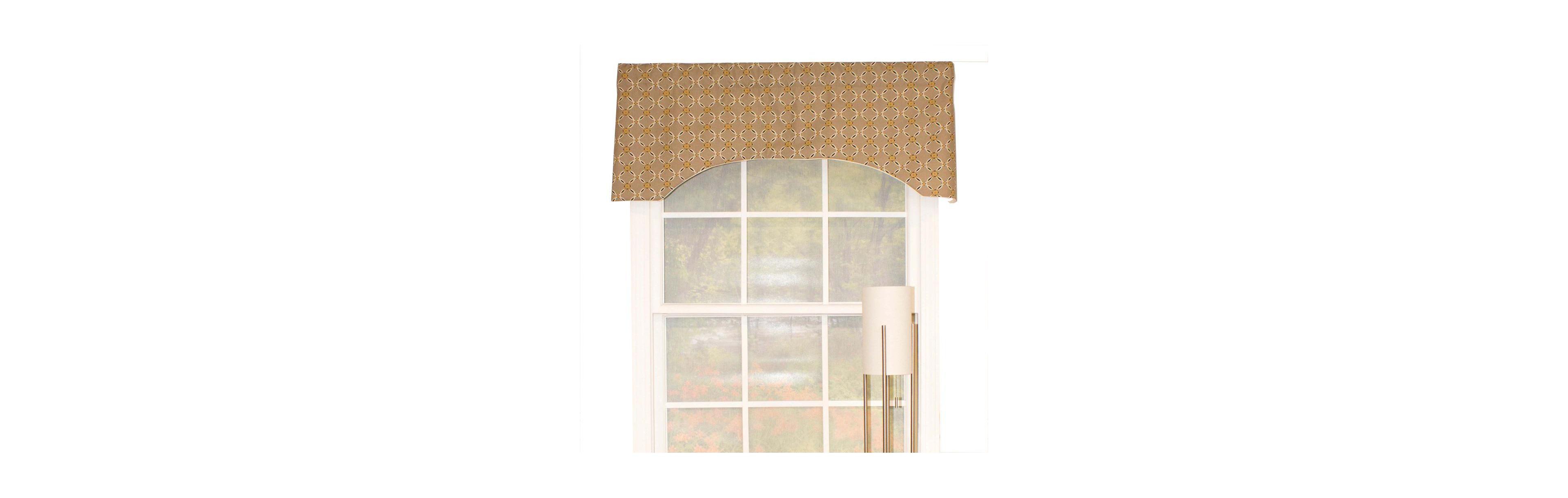 Andromeda Geometric Arch 3" Rod Pocket Valance 50" x 17" Stone by Rlf Home