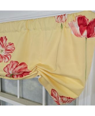 100% Cotton La Tulipe Butterfly With Poly/Cotton lining Rod Pocket Valance 50" x 17" Yellow