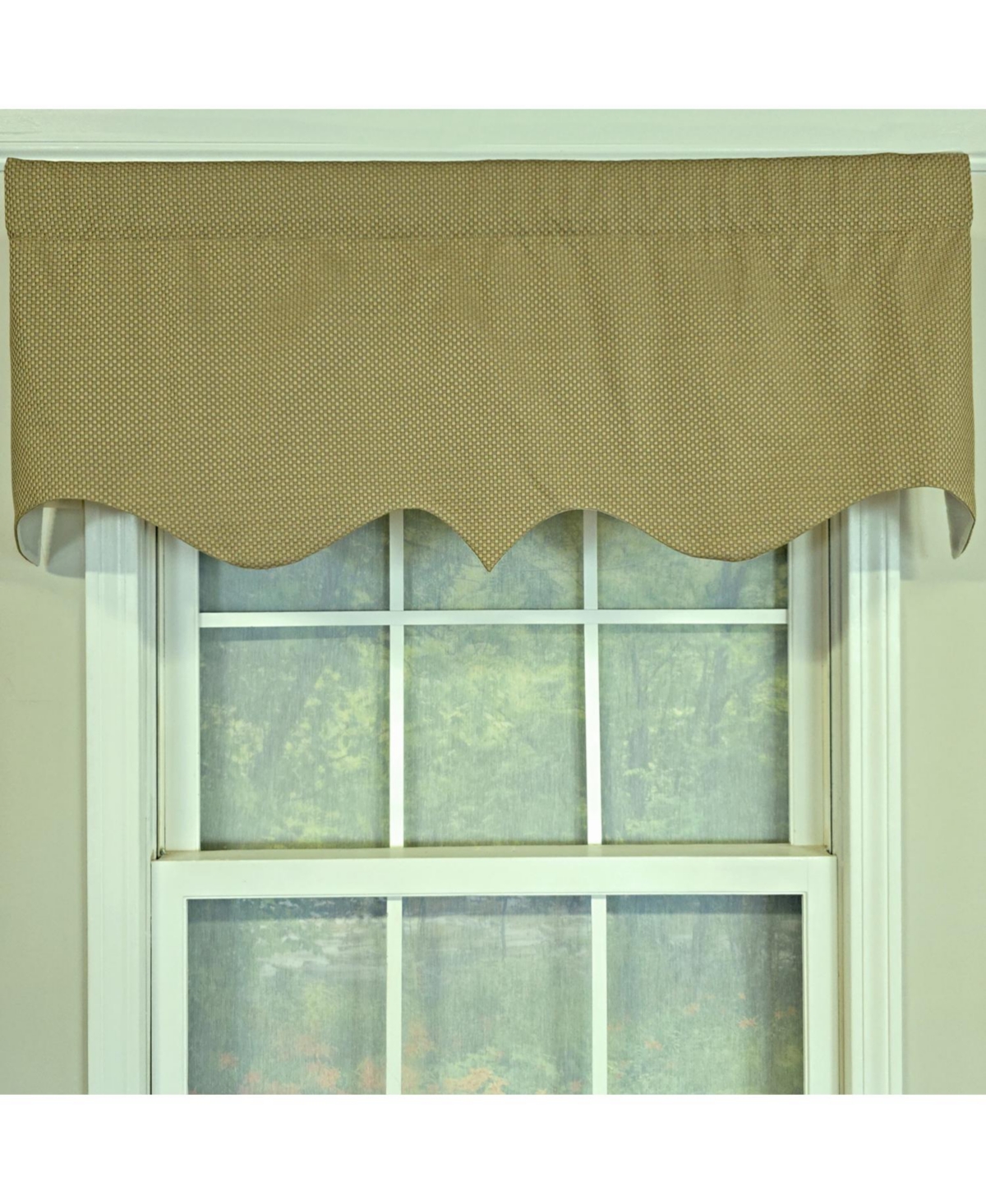 Rlf Home 100% Cotton Basket Weave Regal With Poly/Cotton lining Rod Pocket Valance 50" x 15" Loden