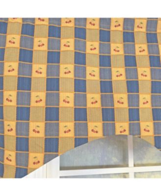 100% Cotton Cherry Plaid Cornice Fully lined Windows Rod Pocket Valance 50" x 17" Navy