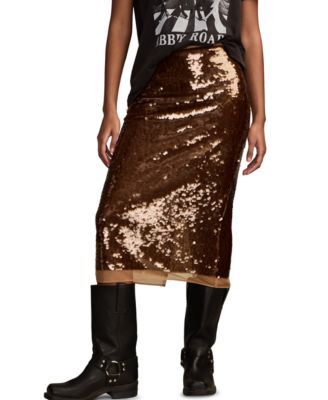 Lucky Brand - Women's Sequin Midi Pencil Skirt