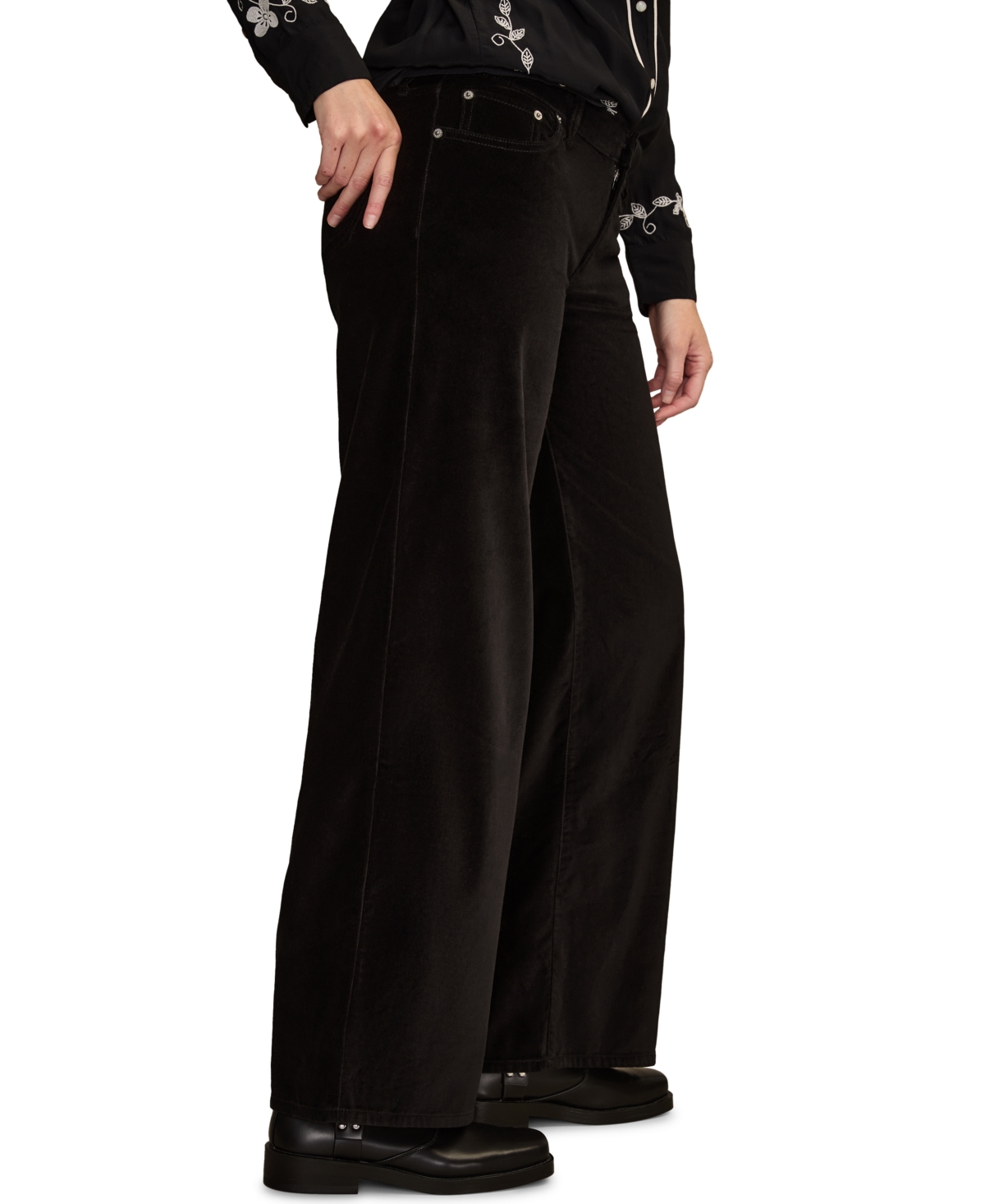 Lucky Brand Women's Velvet Sweet Mid-rise Wide-leg Jeans