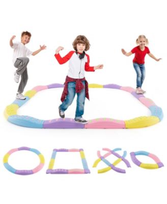 Colorful Kids Wavy Balance Beam with Textured Surface and Non-slip Foot Pads