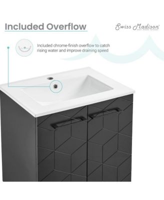 Annecy 24" Freestanding Bathroom Vanity in Phantom Black with Sink Top